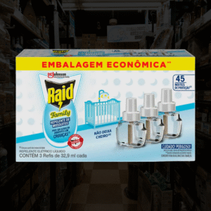 Repelente Elétrico Raid 45 Noites 3UN 32,9ml